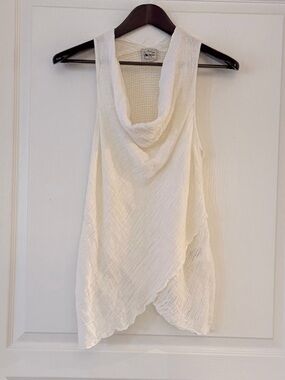 Bottega Di Brunella Women’s Off White Draped Cowl Neck Tank Top
